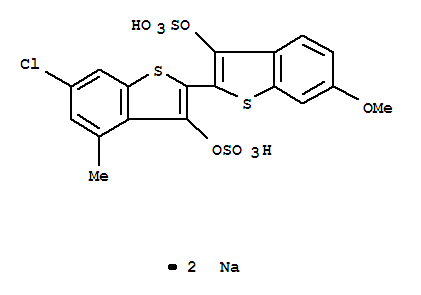 Disodium 6-chloro-6'-methoxy-4-methyl(2,2'-bibenzo(b)thiophene)-3,3'-diyl disulphate