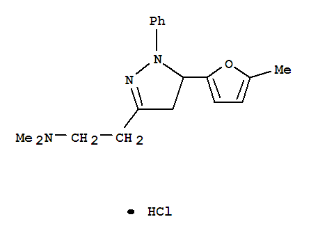 1H-Pyrazole-3-ethanamine,4,5-dihydro-N,N-dimethyl-5-(5-methyl-2-furanyl)-1-phenyl-, hydrochloride (1:1)