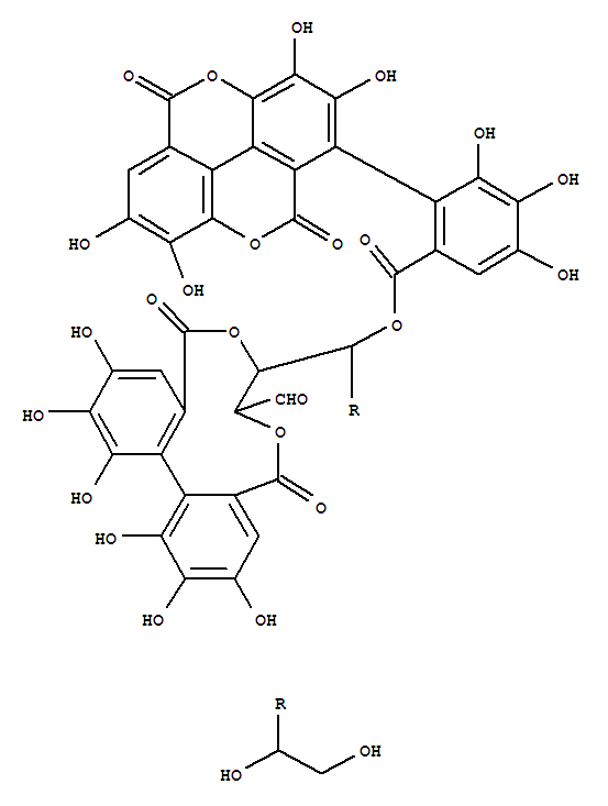 D-Glucose,cyclic 2,3-(4,4',5,5',6,6'-hexahydroxy[1,1'-biphenyl]-2,2'-dicarboxylate)4-[2-(5,10-dihydro-2,3,7,8-tetrahydroxy-5,10-dioxo[1]benzopyrano[5,4,3-cde][1]benzopyran-1-yl)-3,4,5-trihydroxybenzoate],[2(S),4(S)]-