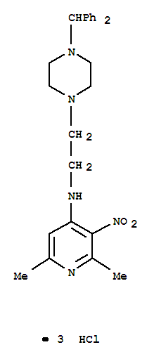 N-{2-[4-(diphenylmethyl)piperazin-1-yl]ethyl}-2,6-dimethyl-3-nitropyridin-4-amine trihydrochloride