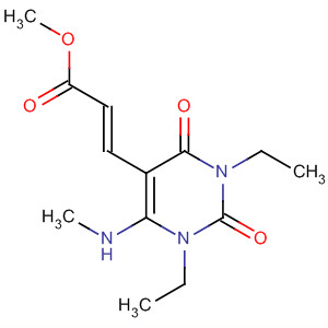 2-Propenoic acid,3-[1,3-diethyl-1,2,3,4-tetrahydro-6-(methylamino)-2,4-dioxo-5-pyrimidinyl]-, methyl ester, (E)-