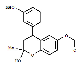 6H-1,3-Dioxolo(4,5-g)(1)benzopyran-6-ol, 7,8-dihydro-8-(3-methoxyphenyl)-6-methyl-