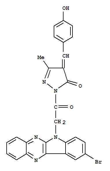 2-[(9-bromo-6H-indolo[2,3-b]quinoxalin-6-yl)acetyl]-5-methyl-4-[(4-oxocyclohexa-2,5-dien-1-ylidene)methyl]-1,2-dihydro-3H-pyrazol-3-one