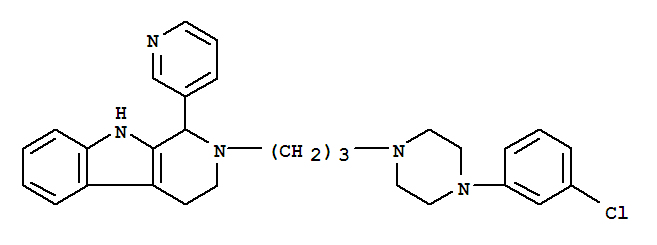 1H-Pyrido(3,4-b)indole, 2,3,4,9-tetrahydro-2-(3-(4-(3-chlorophenyl)-1-piperazinyl)propyl)-1-(3-pyridinyl)-