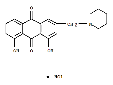 1,8-dihydroxy-3-(piperidin-1-ylmethyl)anthracene-9,10-dione hydrochloride (1:1)