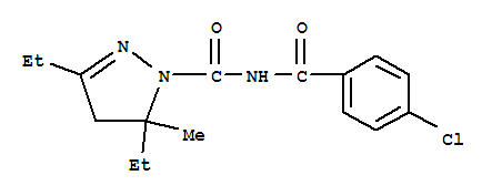 N-[(4-chlorophenyl)carbonyl]-3,5-diethyl-5-methyl-4,5-dihydro-1H-pyrazole-1-carboxamide