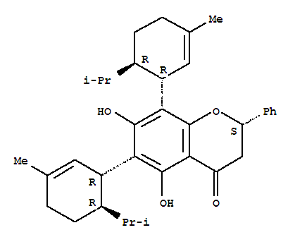 4H-1-Benzopyran-4-one,2,3-dihydro-5,7-dihydroxy-6,8-bis[3-methyl-6-(1-methylethyl)-2-cyclohexen-1-yl]-2-phenyl-,[1R-[1a[S*(1R*,6R*)],6b]]-