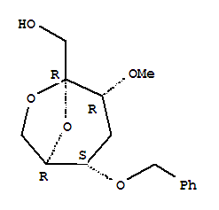 .beta.-D-ribo-2-Heptulopyranose, 2,7-anhydro-4-deoxy-3-O-methyl-5-O-(phenylmethyl)-