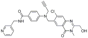 4-(((7-chloro-2-(hydroxymethyl)-3-methyl-4-oxo-3,4-dihydroquinazolin-6-yl)methyl)(prop-2-ynyl)amino)-N-(pyridin-3-ylmethyl)benzamide