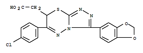 7H-1,2,4-Triazolo(3,4-b)(1,3,4)thiadiazine-7-acetic acid, 3-(1,3-benzo dioxol-5-yl)-6-(4-chlorophenyl)-