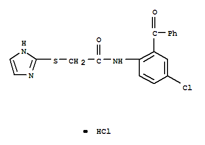 N-(2-benzoyl-4-chloro-phenyl)-2-(1H-imidazol-2-ylsulfanyl)acetamide hy drochloride