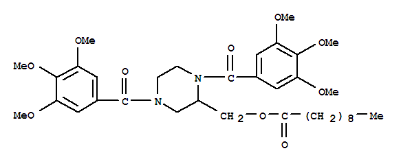 Decanoic acid, (1,4-bis(3,4,5-trimethoxybenzoyl)-2-piperazinyl)methyl  ester