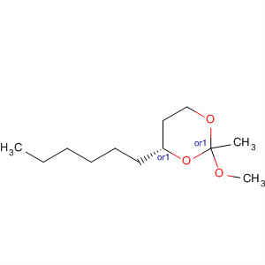 1,3-Dioxane, 4-hexyl-2-methoxy-2-methyl-, trans-