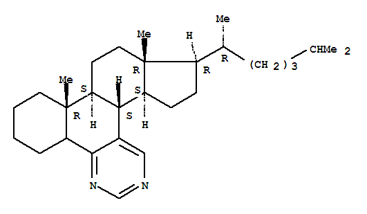 6H-Benz[h]indeno[4,5-f]quinazoline,cholest-6-eno[6,7-d]pyrimidine deriv.