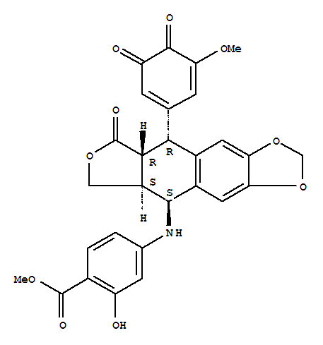 Furo[3',4':6,7]naphtho[2,3-d]-1,3-dioxole,benzoic acid deriv.