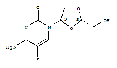 2(1H)-Pyrimidinone,4-amino-5-fluoro-1-[(2R,4R)-2-(hydroxymethyl)-1,3-dioxolan-4-yl]-, rel-