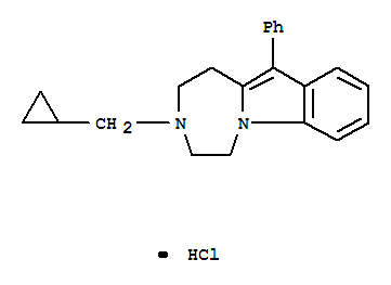 1H-[1,4]Diazepino[1,7-a]indole,3-(cyclopropylmethyl)-2,3,4,5-tetrahydro-11-phenyl-, hydrochloride (1:1)