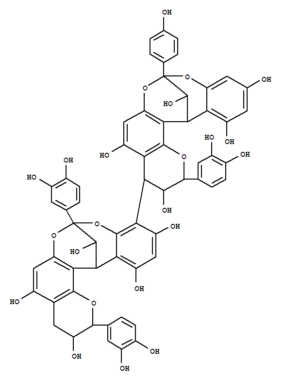 [4,10'-Bi-8,14-methano-2H,14H-1-benzopyrano[7,8-d][1,3]benzodioxocin]-3,3',5,5',11,11',13,13',15,15'-decol,2,2',8'-tris(3,4-dihydroxyphenyl)-3,3',4,4'-tetrahydro-8-(4-hydroxyphenyl)-,[2S-[2a,3b,4b(2'R*,3'S*,8'R*,14'R*,15'R*),8a,14a,15S*]]-