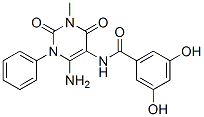 Benzamide,  N-(6-amino-1,2,3,4-tetrahydro-3-methyl-2,4-dioxo-1-phenyl-5-pyrimidinyl)-3,5-dihydroxy-