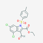1H-INDOLE-2-CARBOXYLIC ACID, 4,6-DICHLORO-3-FORMYL-1-[(4-METHYLPHENYL)SULFONYL]-, ETHYL ESTER