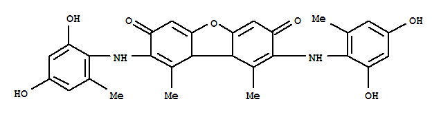 2,8-bis[(2,4-dihydroxy-6-methylphenyl)amino]-1,9-dimethyl-9a,9b-dihydrodibenzo[b,d]furan-3,7-dione