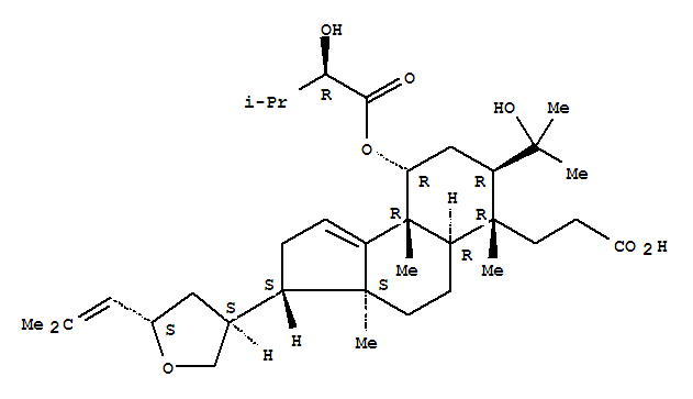 2H-Benz[e]indene-6-propanoicacid,3,3a,4,5,5a,6,7,8,9,9a-decahydro-7-(1-hydroxy-1-methylethyl)-9-[(2R)-2-hydroxy-3-methyl-1-oxobutoxy]-3a,6,9a-trimethyl-3-[(3S,5S)-tetrahydro-5-(2-methyl-1-propen-1-yl)-3-furanyl]-,(3S,3aS,5aR,6R,7R,9R,9aR)-