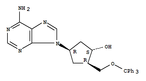 4-(6-amino-9H-purin-9-yl)-2-[(trityloxy)methyl]cyclopentanol