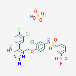 3-[(3-chloro-4-{[2,6-diamino-5-(3,4-dichlorophenyl)pyrimidin-4-yl]methoxy}phenyl)sulfamoyl]benzenesulfonyl fluoride sulfate (1:1)