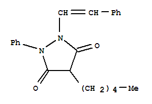 3,5-Pyrazolidinedione,4-pentyl-1-phenyl-2-(2-phenylethenyl)-