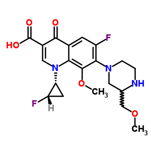 3-QUINOLINECARBOXYLIC ACID, 6-FLUORO-1-[(1R,2S)-2-FLUOROCYCLOPROPYL]-1,4-DIHYDRO-8-METHOXY-7-[3-(METHOXYMETHYL)-1-PIPERAZINYL]-4-OXO-