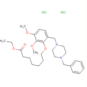 Heptanoic acid,7-[2,3-dimethoxy-6-[[4-(phenylmethyl)-1-piperazinyl]methyl]phenoxy]-,ethyl ester, dihydrochloride