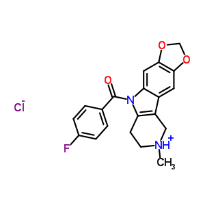 5-(4-fluorobenzoyl)-8-methyl-6,7,8,9-tetrahydro-5H-[1,3]dioxolo[4,5-f]pyrido[4,3-b]indol-8-ium chloride