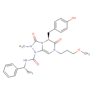 1,2,4-Triazolo[4,3-a]pyrazine-1(5H)-carboxamide,hexahydro-5-[(4-hydroxyphenyl)methyl]-7-(3-methoxypropyl)-2-methyl-3,6-dioxo-N-[(1R)-1-phenylethyl]-, (5S)-