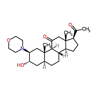 Pregnane-11,20-dione, 3-hydroxy-2-(4-morpholinyl)-, (2-beta,3-alpha,5-alpha)-