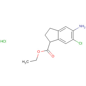 1H-Indene-1-carboxylic acid, 5-amino-6-chloro-2,3-dihydro-, ethyl ester,hydrochloride