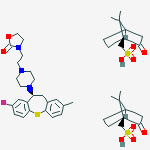 [(1S)-7,7-dimethyl-2-oxobicyclo[2.2.1]hept-1-yl]methanesulfonic acid - 3-(2-{4-[(10S)-8-fluoro-2-methyl-10,11-dihydrodibenzo[b,f]thiepin-10-yl]piperazin-1-yl}ethyl)-1,3-oxazolidin-2-one (2:1)