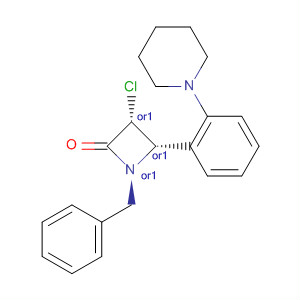 2-Azetidinone, 3-chloro-1-(phenylmethyl)-4-[2-(1-piperidinyl)phenyl]-,trans-