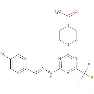 Piperazine,1-acetyl-4-[4-[[(4-chlorophenyl)methylene]hydrazino]-6-(trifluoromethyl)-1,3,5-triazin-2-yl]-