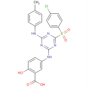 Benzoic acid,5-[[4-[(4-chlorophenyl)sulfonyl]-6-[(4-methylphenyl)amino]-1,3,5-triazin-2-yl]amino]-2-hydroxy-