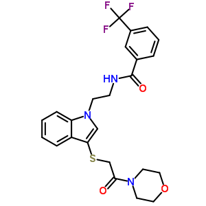 N-[2-[3-(2-MORPHOLIN-4-YL-2-OXO-ETHYL)SULFANYLINDOL-1-YL]ETHYL]-3-(TRIFLUOROMETHYL)BENZAMIDE