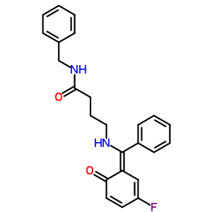 N-benzyl-4-{[(Z)-(3-fluoro-6-oxocyclohexa-2,4-dien-1-ylidene)(phenyl)methyl]amino}butanamide