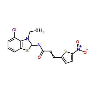 N-[(2Z)-4-chloro-3-ethyl-1,3-benzothiazol-2(3H)-ylidene]-3-(5-nitrothiophen-2-yl)prop-2-enamide