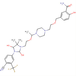 Benzamide,5-[[2-[4-[2-[2-[3-[4-cyano-3-(trifluoromethyl)phenyl]-5,5-dimethyl-2,4-dioxo-1-imidazolidinyl]ethoxy]ethyl]-1-piperazinyl]ethoxy]methyl]-2-hydroxy-