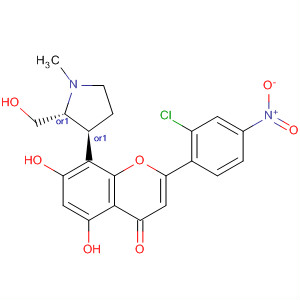 4H-1-Benzopyran-4-one,2-(2-chloro-4-nitrophenyl)-5,7-dihydroxy-8-[(2R,3S)-2-(hydroxymethyl)-1-methyl-3-pyrrolidinyl]-, rel-