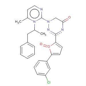 Pyrimido[5,4-e]-1,2,4-triazine-5,7(1H,6H)-dione,3-[5-(3-chlorophenyl)-2-furanyl]-6-methyl-1-(1-methyl-2-phenylethyl)-