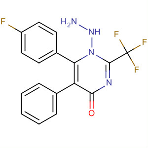 4(1H)-Pyrimidinone, 6-(4-fluorophenyl)-5-phenyl-2-(trifluoromethyl)-,hydrazone