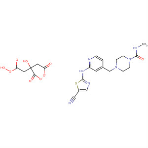 1-Piperazinecarboxamide,4-[[2-[(5-cyano-2-thiazolyl)amino]-4-pyridinyl]methyl]-N-methyl-,2-hydroxy-1,2,3-propanetricarboxylate (1:1), monohydrate