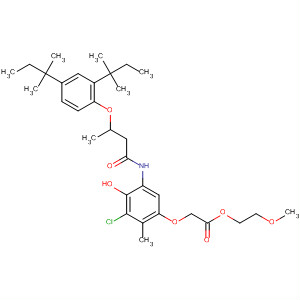 Acetic acid,[5-[[3-[2,4-bis(1,1-dimethylpropyl)phenoxy]-1-oxobutyl]amino]-3-chloro-4-hydroxy-2-methylphenoxy]-, 2-methoxyethyl ester