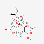 (3aR,4R,7R,9S)-9-(acetyloxy)-7-hydroxy-10-(hydroxymethyl)-6-methyl-3-methylidene-2-oxo-2,3,3a,4,7,8,9,11a-octahydrocyclodeca[b]furan-4-yl (2S)-2-methylbutanoate