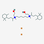 2-hydroxyethyl-[6-[2-hydroxyethyl-methyl-[4-(2,2,6-trimethylcyclohexyl)butan-2-yl]azaniumyl]hexyl]-methyl-[4-(2,2,6-trimethylcyclohexyl)butan-2-yl]azanium dibromide